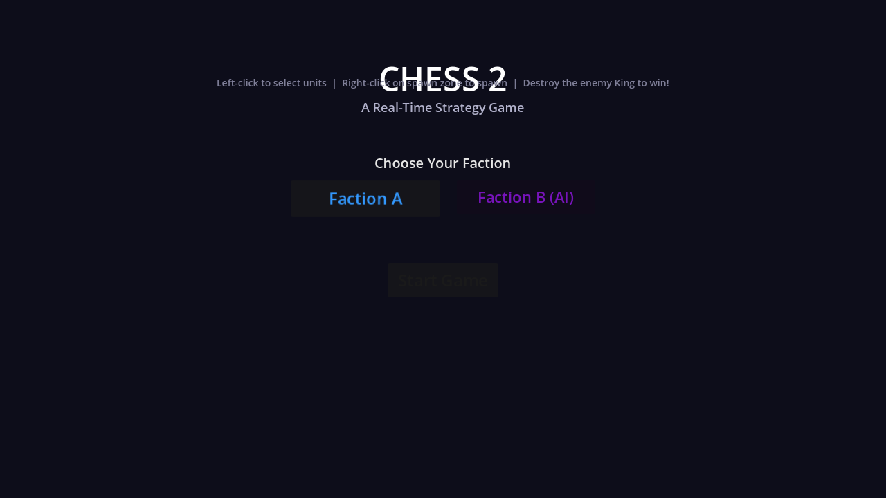 Chess-2 faction selection screenshot